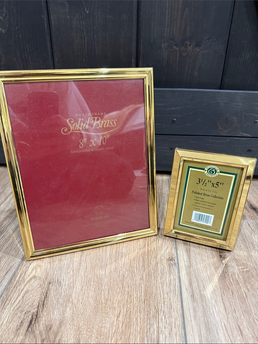 Solid Brass Gold Photo Frame - 8x10 and 3.5x5 (Gold)